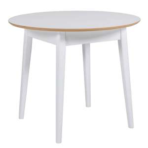 Lottie Round Wooden Dining Table In White