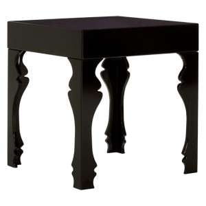 Louis Rectangular High Gloss Side Table In Black