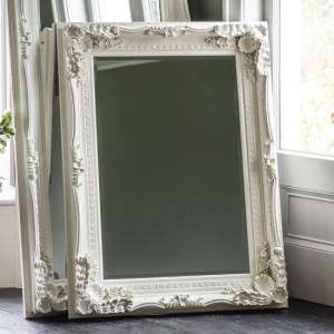 Louisa Rectangular Wall Mirror In Cream Frame
