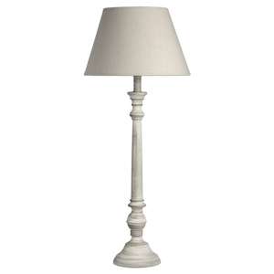 Loutish Magna Wooden Table Lamp With Cream Shade