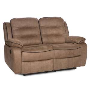 Lovell Contemporary Fabric 2 Seater Sofa In Caramel