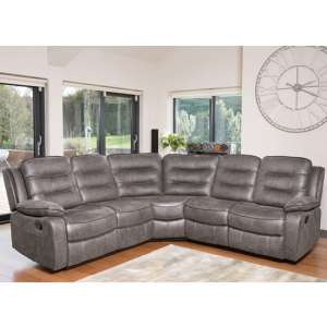 Lovell Fabric Upholstered Corner Sofa In Grey