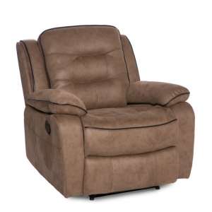 Lovell Fabric Recliner Armchair In Brown