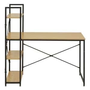 Loxton Wooden Laptop Desk With Shelves In Light Yellow