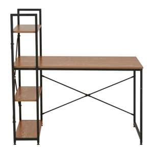 Loxton Wooden Laptop Desk With Shelves In Red Pomelo