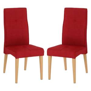 Lyster Red Fabric Dining Chairs In A Pair