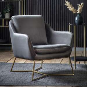 Lucita Velvet Upholstered Armchair In Charcoal