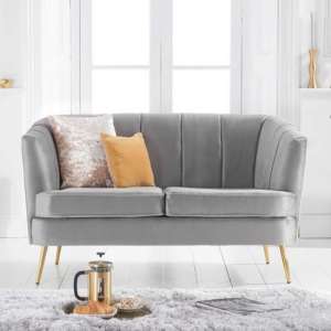 Lucite Chesterfield Velvet 2 Seater Sofa In Grey