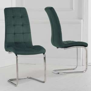 Lucius Green Velvet Dining Chairs In A Pair