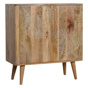 Lufkin Wooden Leaf Embossed Storage Cabinet In Oak Ish