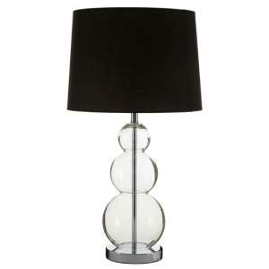 Lukano Black Fabric Shade Table Lamp With Glass Orbs Base