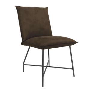 Lukas Fabric Upholstered Dining Chair In Brown