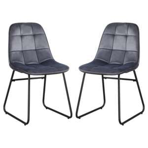 Lyster Grey Velvet Dining Chairs In A Pair