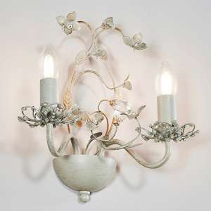 Lullaby 2 Lights Clear And Pearl Acrylic Wall Light In Cream