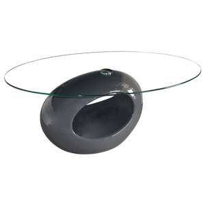 Darva Clear Fibre Glass Coffee Table With Grey Base