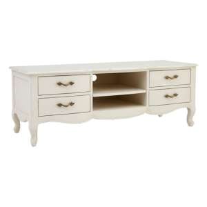 Luria Wooden TV Stand With 4 Drawers And 2 Shelves In White