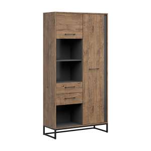 Luton Highboard With 2 Doors 2 Drawers In Graphite And Brown