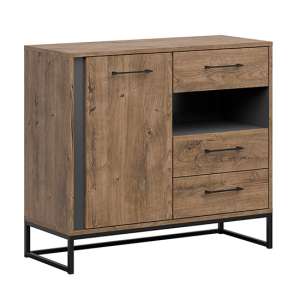 Luton Sideboard With 1 Door 3 Drawers In Graphite And Brown