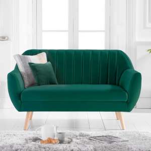 Luxen Chesterfield Velvet 2 Seater Sofa In Green