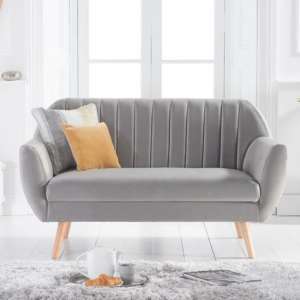 Luxen Chesterfield Velvet 2 Seater Sofa In Grey