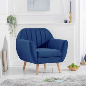 Luxen Chesterfield Velvet Armchair In Blue