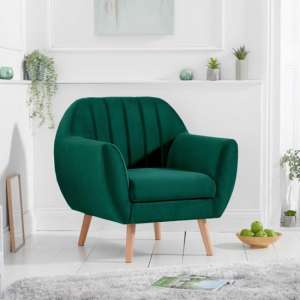 Luxen Chesterfield Velvet Armchair In Green