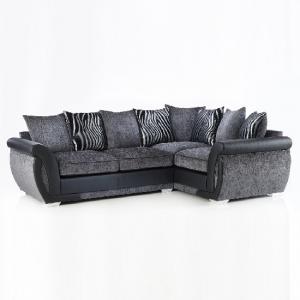 Leather Corner Sofas Uk Home Furniture In Fashion Luxor Modern Corner Sofa In Black Pu And Grey Fabric