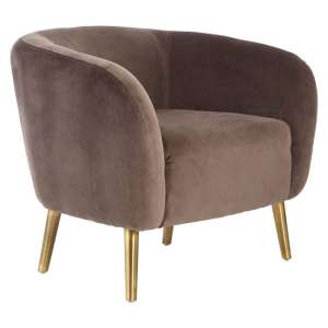 Luxury Round Upholstered Velvet Armchair In Grey