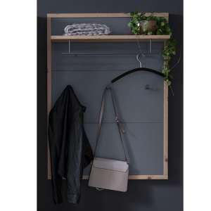 Lviv Wooden Coat Rack With 3 Hooks In Oak And Royal Grey