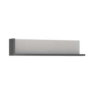 Lyco Small Wooden Wall Shelf In Platinum And Light Grey Gloss
