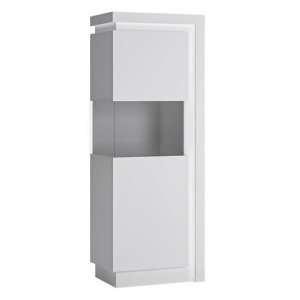 Lyco High Left Handed White High Gloss Display Cabinet With LED