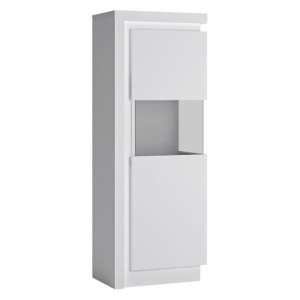 Lyco High Right Handed White High Gloss Display Cabinet With LED