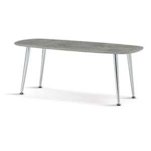 Leilexi Wooden Coffee Table In Stone Effect And Chrome