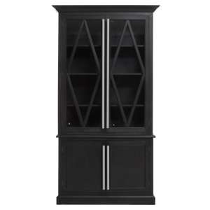 Lyox Wooden Display Cabinet In Matt Black With 4 Doors