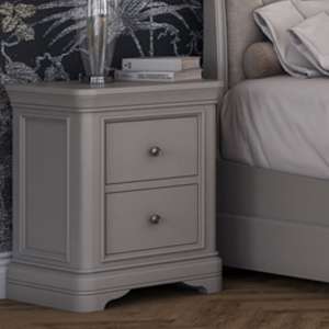 Mabel Wooden Bedside Table In Taupe