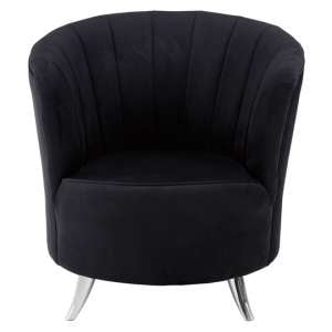 Grumium Upholstered Velvet Tub Chair In Black