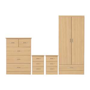 Mack Bedroom Set With 2 Doors Wardrobe In Sonoma Oak Effect