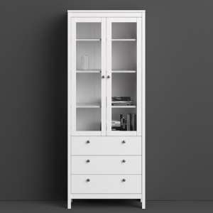 Macron Wooden Display Cabinet In White