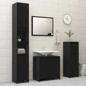 Madden Wooden Bathroom Furniture Set In Black