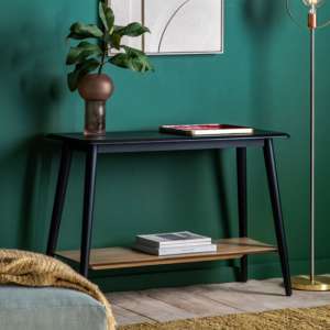 Maddux Wooden Console Table With Shelf In Black