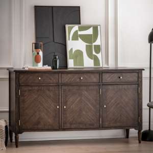 Madisen Wooden Sideboard With 3 Doors And 3 Drawers In Coffee