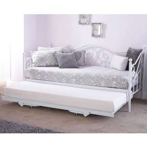 Malham Metal Single Day Bed With Guest Bed In White