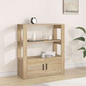 Madison Wooden Shelving Unit With 2 Doors In Sonoma Oak