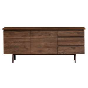 Madrid Wooden Sideboard In Walnut With 2 Doors And 3 Drawers