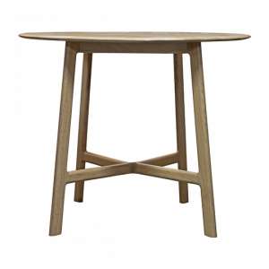 Madrid Wooden Curved Edge Round Dining Table In Oak