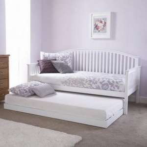 Millom Wooden Single Day Bed With Guest Bed In White