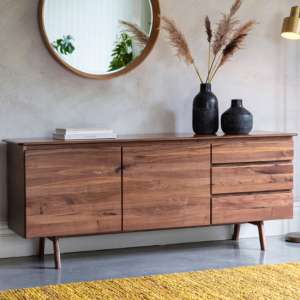 Madrina Wooden Sideboard With 2 Doors And 3 Drawers In Walnut