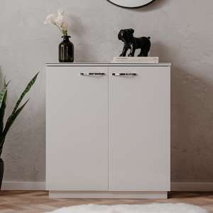 Maffot High Gloss Storage Cabinet With 2 Doors In White
