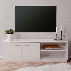 Maffot High Gloss TV Stand With 2 Doors In White