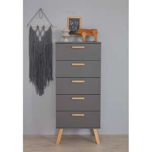 Magz Kids Room Wooden Chest Of Drawers In Grey